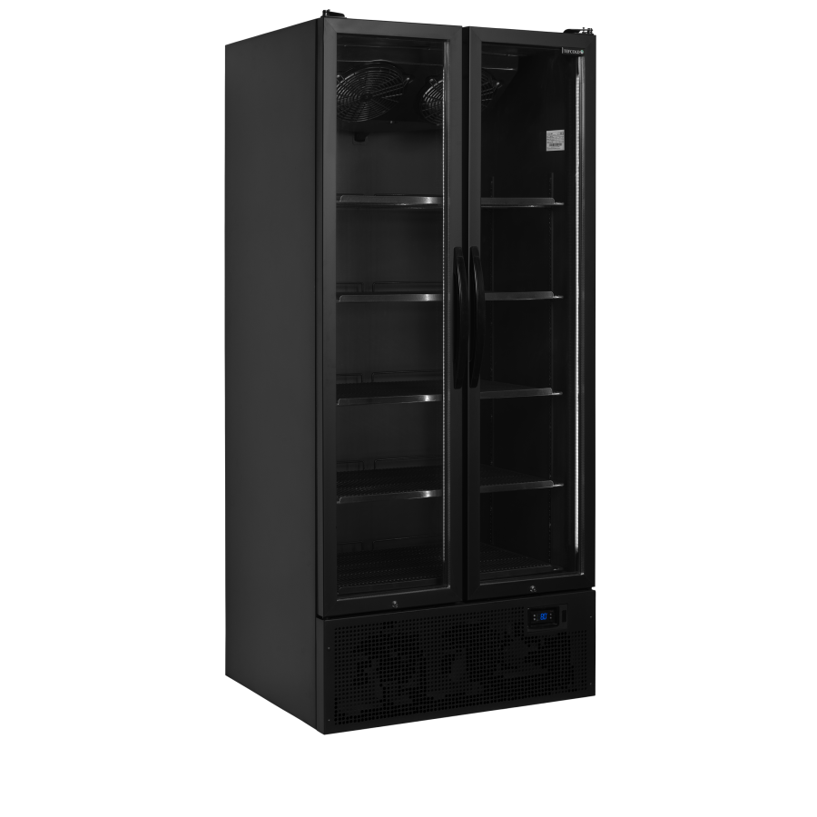 Expositor Refrigerado TEFCOLD FS890H BLACK | 2 Puertas Batientes | 890x740x1990 mm | Capacidad 535 L | Acabado Negro Total