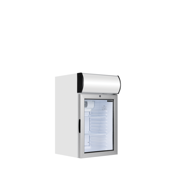 Mini Expositor Refrigerado TEFCOLD FS80CP | Marquesina Iluminada | 480x460x840 mm | Capacidad 55 L | Refrigeración Asistida