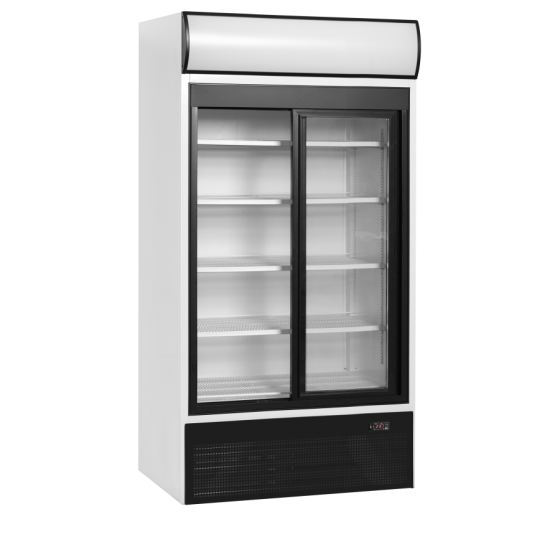 Expositor Refrigerado TEFCOLD FSC1000S | Marquesina Iluminada | 2 Puertas Correderas | 1000x740x2000 mm | Capacidad 524 L