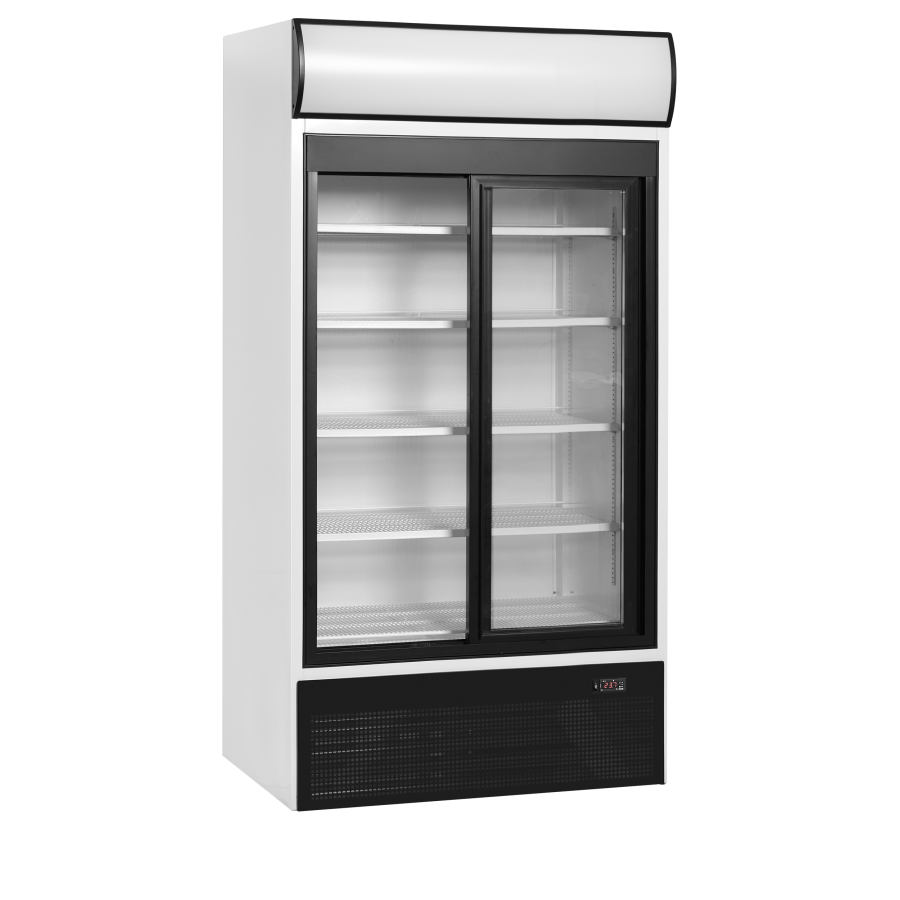 Expositor Refrigerado TEFCOLD FSC1000S | Marquesina Iluminada | 2 Puertas Correderas | 1000x740x2000 mm | Capacidad 524 L