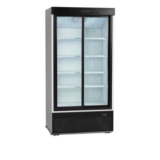 Expositor Refrigerado TEFCOLD FS1002S | 2 Puertas Correderas | 1000x735x1990 mm | Capacidad 540 L | Refrigeración Ventilada