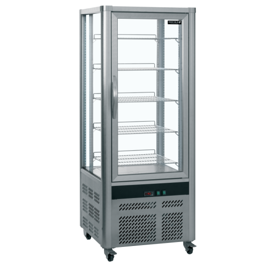 Expositor Refrigerado TEFCOLD UPD200 | 4 Caras de Cristal | 706x706x1800 mm | Capacidad 425 L | Clase Energética B