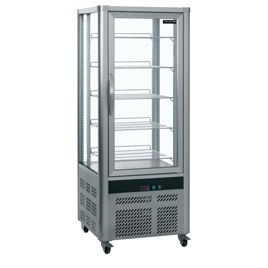 Expositor Refrigerado TEFCOLD UPD200 | 4 Caras de Cristal | 706x706x1800 mm | Capacidad 425 L | Clase Energética B