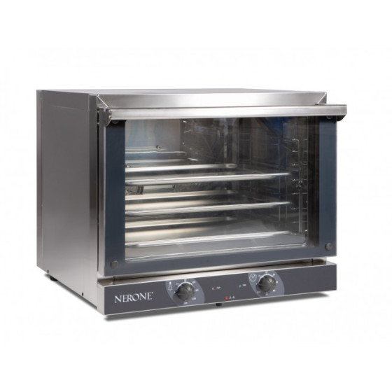 Horno de Convección Eléctrico ABC Nerone 4 GN 1/1 | Doble Turbina | Acero Inoxidable | 686x660x580 mm
