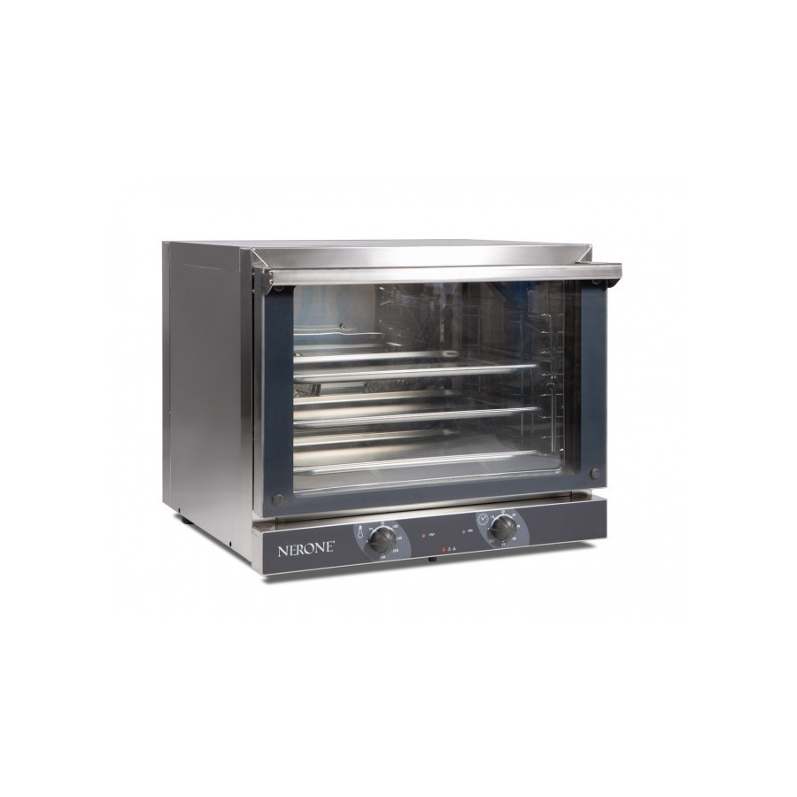 Horno de Convección Eléctrico ABC Nerone 4 GN 1/1 | Doble Turbina | Acero Inoxidable | 686x660x580 mm
