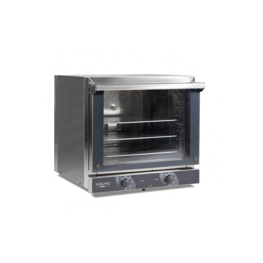 Horno de Convección Eléctrico ABC Nerone 595-4 | 4 Bandejas 435x350 mm | Doble Turbina | Acero Inoxidable | 590x660x580 mm