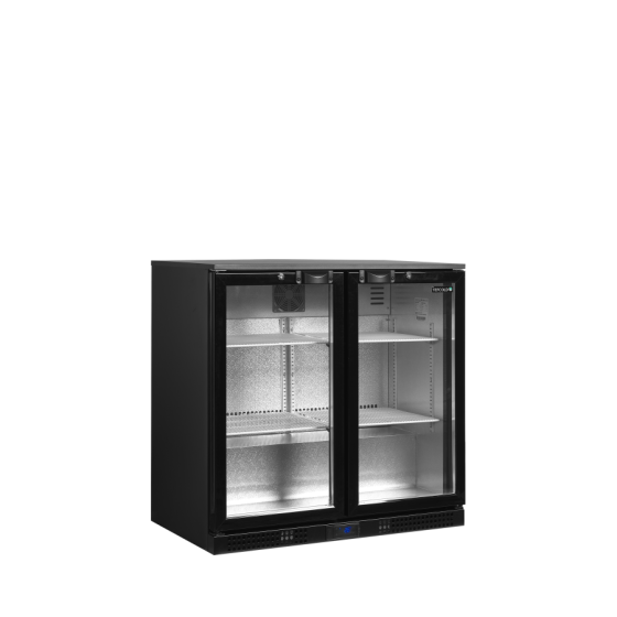 Refrigerador Backbar de Alta Eficiencia Tefcold DB201H | 2 Puertas de Cristal | R600a | Clase A | 900x520x870 mm