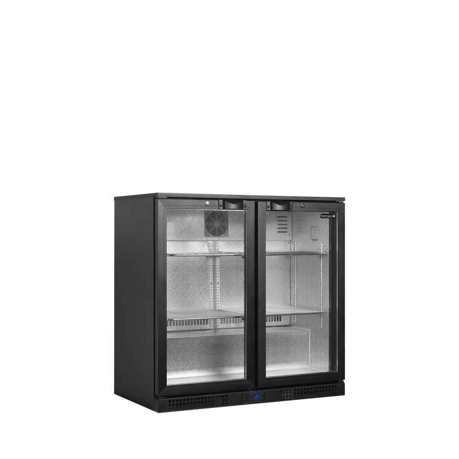 Refrigerador Backbar de Alta Eficiencia Tefcold BA21H | 2 Puertas de Cristal | R600a | Clase A | 900x520x900 mm