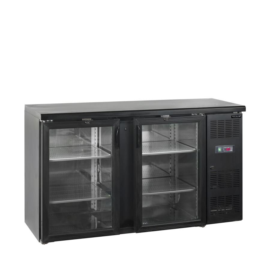 Refrigerador Backbar de Acero Inoxidable Tefcold CBC210G | 2 Puertas de Cristal | R290 | Clase C | 1462x513x860 mm