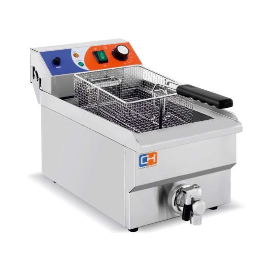 Freidora Eléctrica 10 litros brutos CON Grifo de 280x470x345h mm PEKIN EF-101V