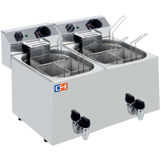 Cuecepasta Eléctrico Profesional 7+7 litros brutos con 3+3 cestas 530x460x370h mm CP77L