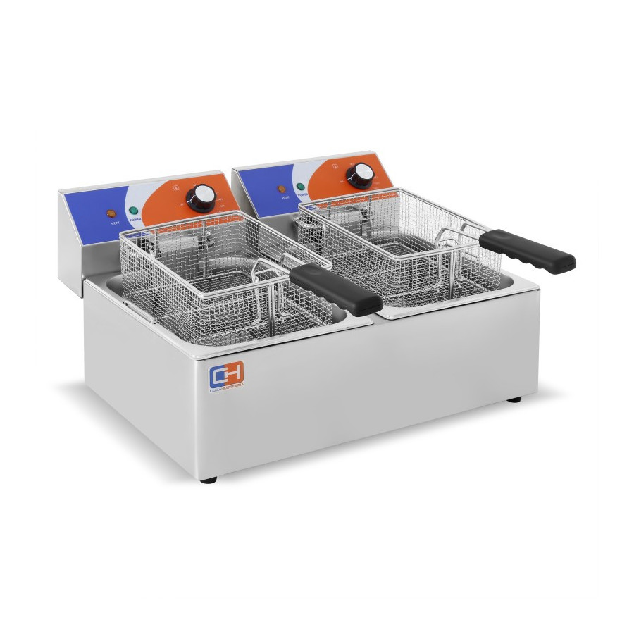 Freidora Eléctrica 6+6 litros brutos SIN Grifo de 550 x420 x290h mm PEKIN EF-6L-2
