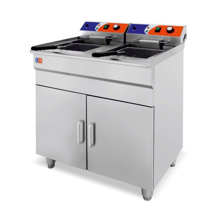 Freidora Eléctrica 14+14 litros brutos CON MUEBLE de 740x550 x910h mm PEKIN EF-162VC