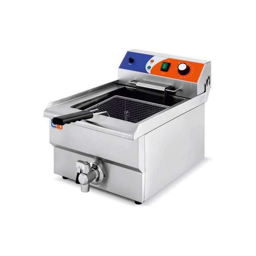 Freidora Eléctrica 12 litros brutos CON Grifo de 336x530x385h mm PEKIN EF-161V