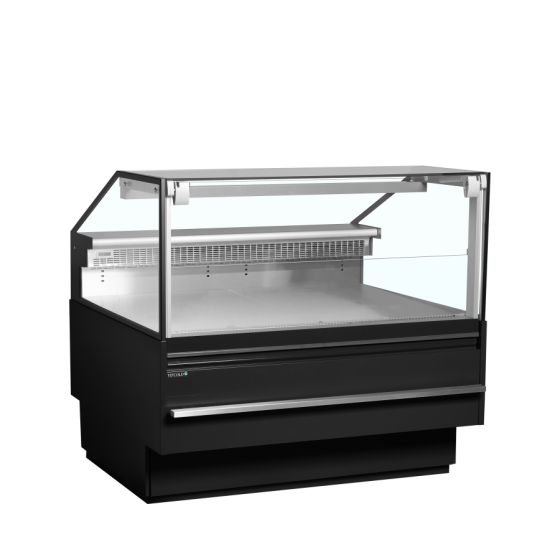Vitrina Mostrador Refrigerada TEFCOLD SOCA12590B | Cristal Elevable | Cubierta 900 mm Inox | 1298x1120x1190 mm