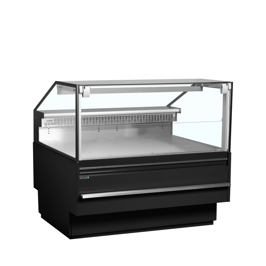Vitrina Mostrador Refrigerada TEFCOLD SOCA12590B | Cristal Elevable | Cubierta 900 mm Inox | 1298x1120x1190 mm