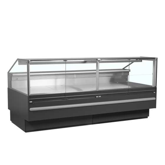 Vitrina Mostrador Refrigerada TEFCOLD SOCB25082A | Cristal Abatible | Cubierta 825 mm Inox | 2548x1120x1190 mm