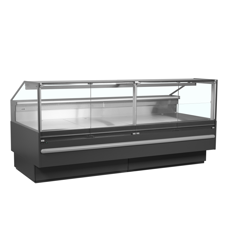 Vitrina Mostrador Refrigerada TEFCOLD SOCB25082A | Cristal Abatible | Cubierta 825 mm Inox | 2548x1120x1190 mm