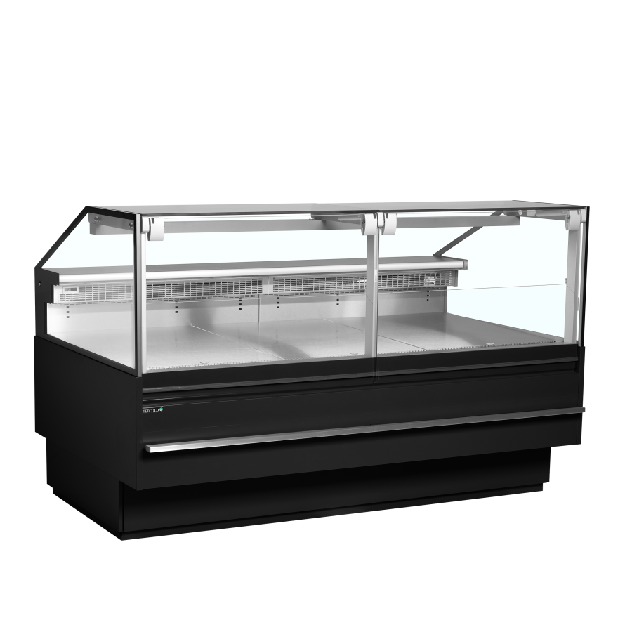 Vitrina Mostrador Refrigerada TEFCOLD SOCA18790B | Cristal Elevable | Cubierta 900 mm Inox | 1923x1120x1190 mm