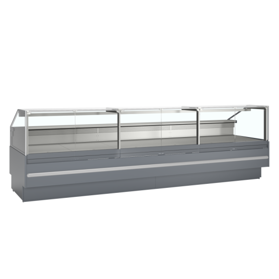 Vitrina Mostrador Refrigerada TEFCOLD SOCB37582A | Cristal Abatible | Cubierta 825 mm Inox | 3798x1120x1190 mm
