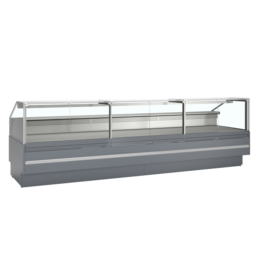Vitrina Mostrador Refrigerada TEFCOLD SOCB37582A | Cristal Abatible | Cubierta 825 mm Inox | 3798x1120x1190 mm
