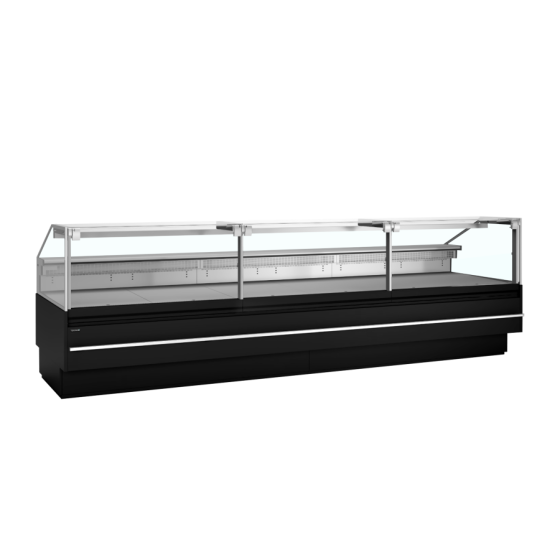 Vitrina Mostrador Refrigerada TEFCOLD SOCA37590B | Cristal Elevable | Cubierta 900 mm Inox | 3798x1120x1190 mm
