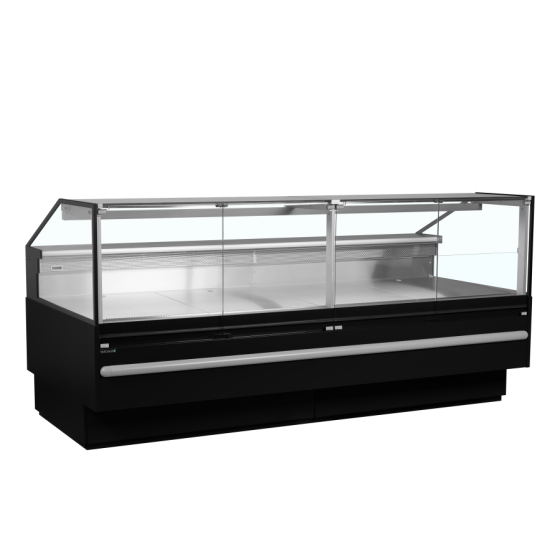Vitrina Mostrador Refrigerada TEFCOLD SOCB25082B | Cristal Abatible | Cubierta 825 mm Inox | 2548x1120x1190 mm