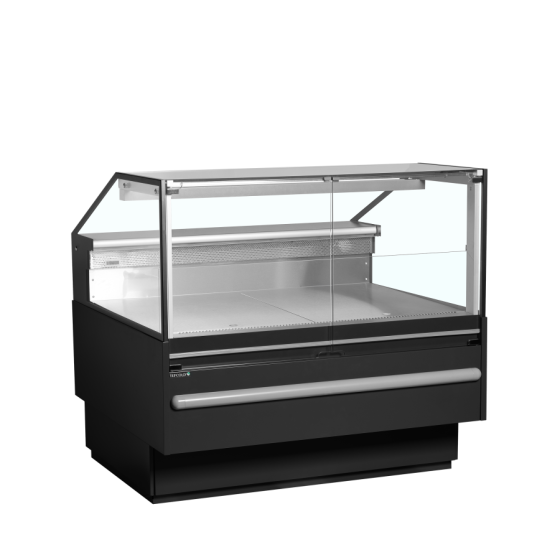 Vitrina Mostrador Refrigerada TEFCOLD SOCB12582B | Cristal Abatible | Cubierta 825 mm Inox | 1298x1120x1190 mm