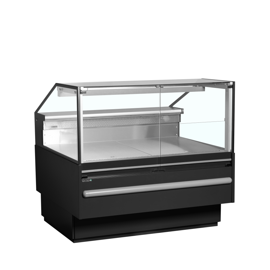 Vitrina Mostrador Refrigerada TEFCOLD SOCB12582B | Cristal Abatible | Cubierta 825 mm Inox | 1298x1120x1190 mm