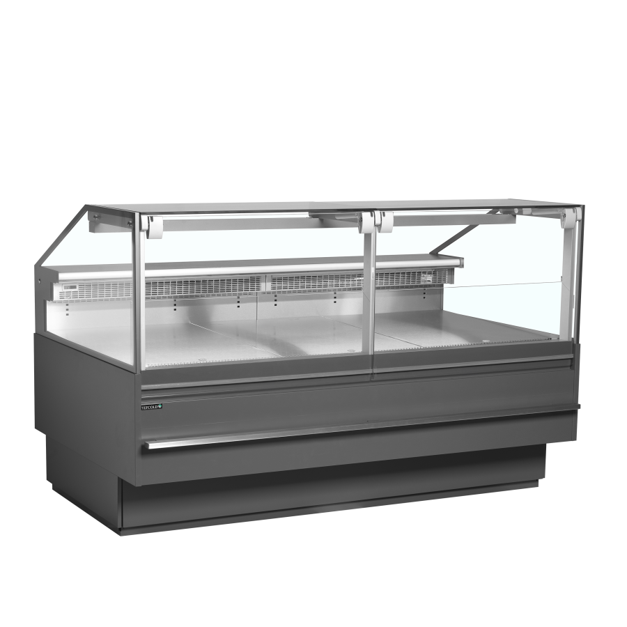 Vitrina Mostrador Refrigerada TEFCOLD SOCA18790A | Cristal Elevable | Cubierta 900 mm Inox | 1923x1120x1190 mm