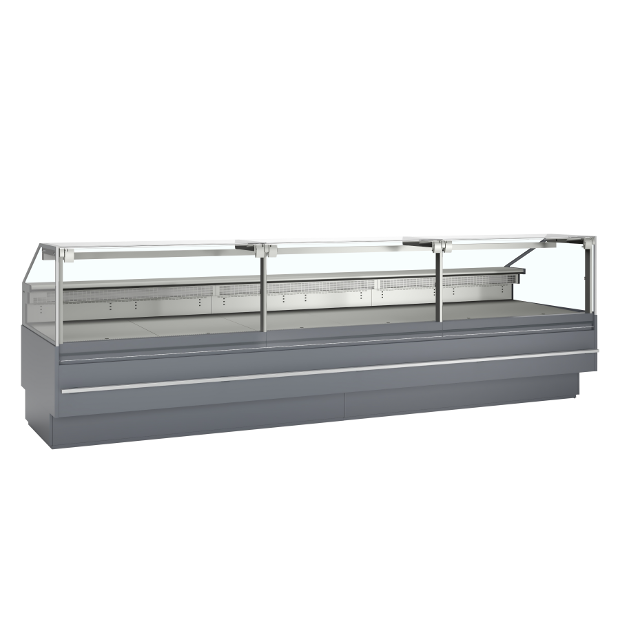 Vitrina Mostrador Refrigerada TEFCOLD SOCA37590A | Cristal Elevable | Cubierta 900 mm Inox | 3798x1120x1190 mm