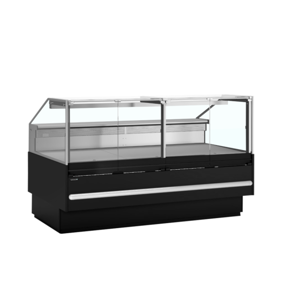Vitrina Mostrador Refrigerada TEFCOLD SOCB18782B | Cristal Abatible | Cubierta 825 mm Inox | 1923x1120x1190 mm