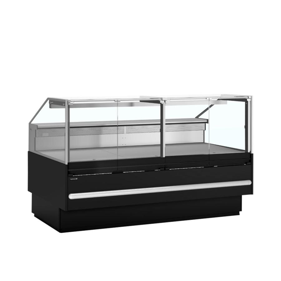 Vitrina Mostrador Refrigerada TEFCOLD SOCB18782B | Cristal Abatible | Cubierta 825 mm Inox | 1923x1120x1190 mm