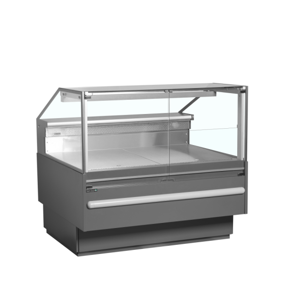 Vitrina Mostrador Refrigerada TEFCOLD SOCB12582A | Cristal Abatible | Cubierta 825 mm Inox | 1298x1120x1190 mm