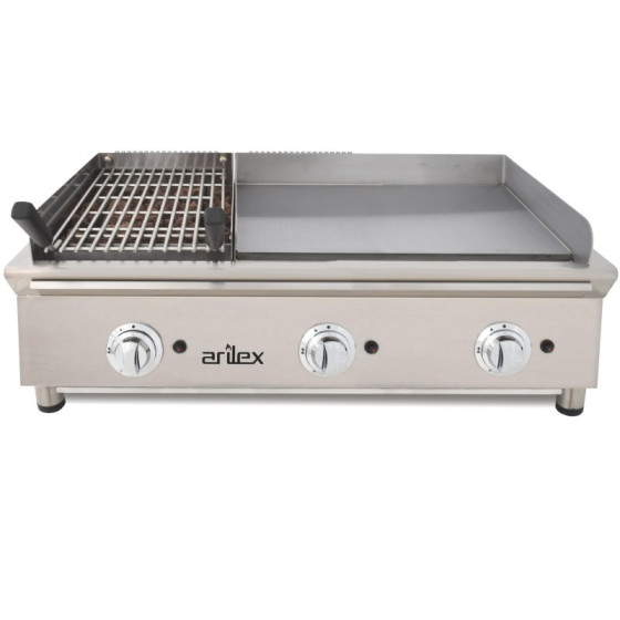 Plancha Frytop 65cm Acero Rectificado 15mm + Barbacoa 35cm | Ref: 100FRYGRBN | 16,5 kW | Gas Propano/Butano/Natural