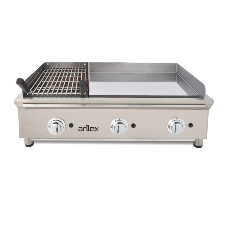 Plancha Frytop Cromo Duro + Barbacoa a Gas | Ref: 100FRYGCBN | 16,5 kW | 1000x587x364h mm