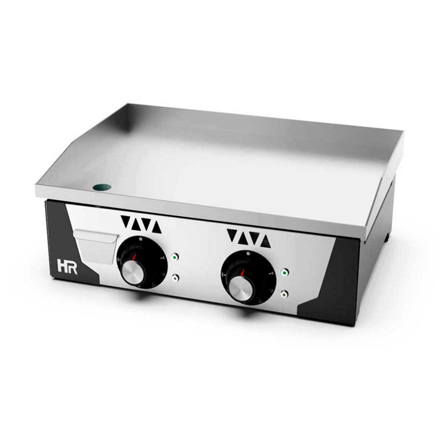 Plancha Eléctrica de Cromo Duro Fainca HR PLCE6100CR | 2 Zonas de Calor | Espesor 15 mm | 4 kW | 230V | 600x470x227 mm