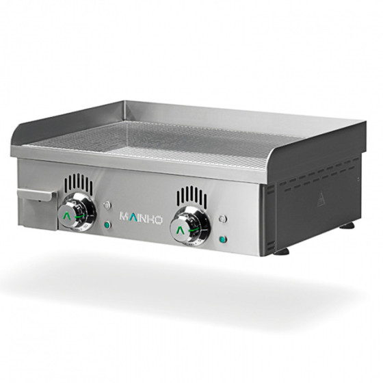 Plancha profesional eléctrica NCRREM-60N de acero inoxidable con placa ranurada