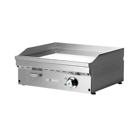 Fry Top Eléctrico Cromo Duro Mainho Full-Crom FCE-60 | Placa Lisa | 6 kW | 60 x 50 cm | Espesor 20 mm | Cajón Delantero
