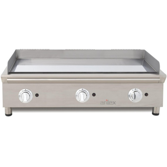 Plancha a Gas ARILEX | Ref: 100FRYGCN | 1000mm | Acero Cromado Duro | 16,5 kW | 3 Válvulas