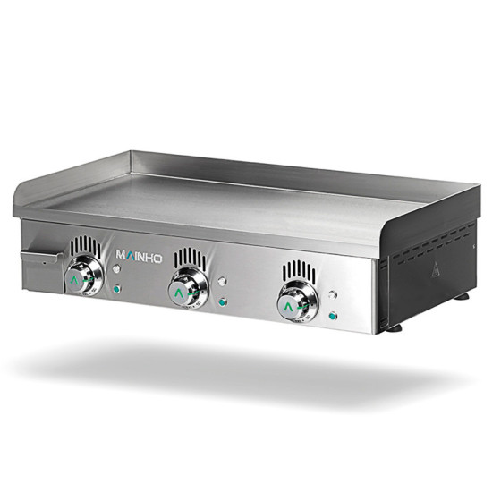 Plancha profesional eléctrica NSEM-80N de acero inoxidable con placa lisa rectificada
