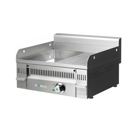 Fry Top Eléctrico Cromo Duro Mainho Euro-Crom PCR-60ET | Placa Mixta | 6 kW | 60 x 50 cm | Espesor 20 mm | Acero Inoxidable