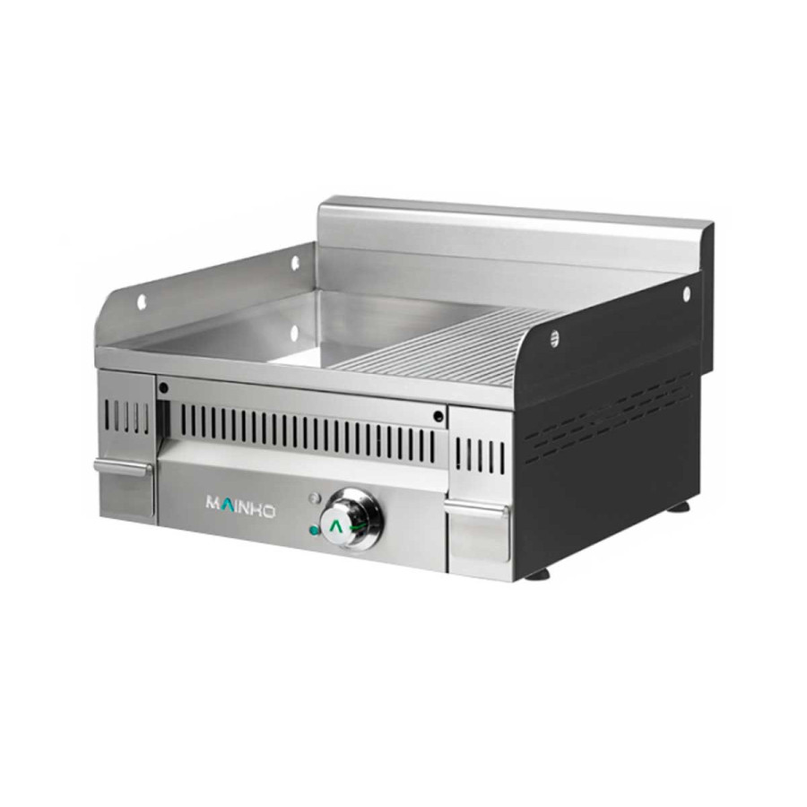 Fry Top Eléctrico Cromo Duro Mainho Euro-Crom PCR-60ET | Placa Mixta | 6 kW | 60 x 50 cm | Espesor 20 mm | Acero Inoxidable