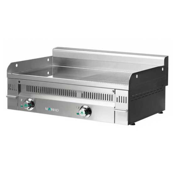 Fry Top Eléctrico Cromo Duro Mainho Euro-Crom PCR-90ET | Placa Mixta | 9 kW | 90 x 50 cm | Espesor 20 mm | Acero Inoxidable