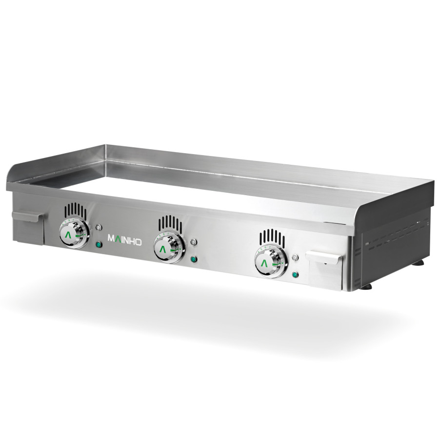 Plancha profesional eléctrica NCEM-100N de acero inoxidable con placa lisa