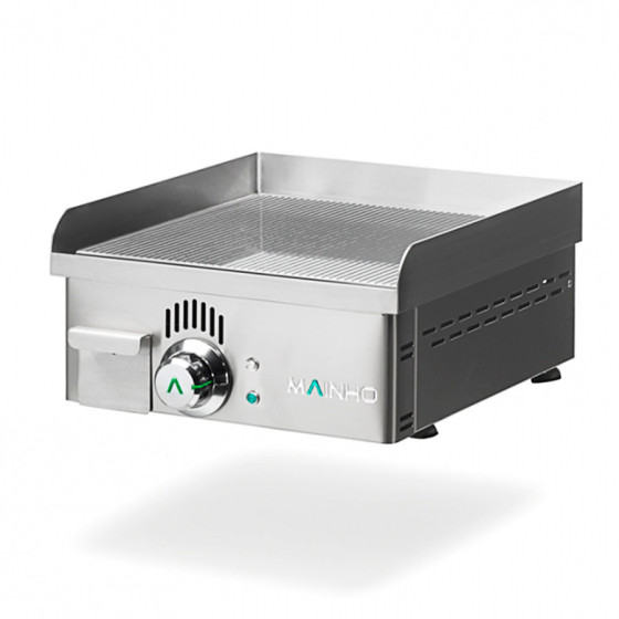 Plancha profesional eléctrica NCRREM-40N de acero inoxidable con placa ranurada