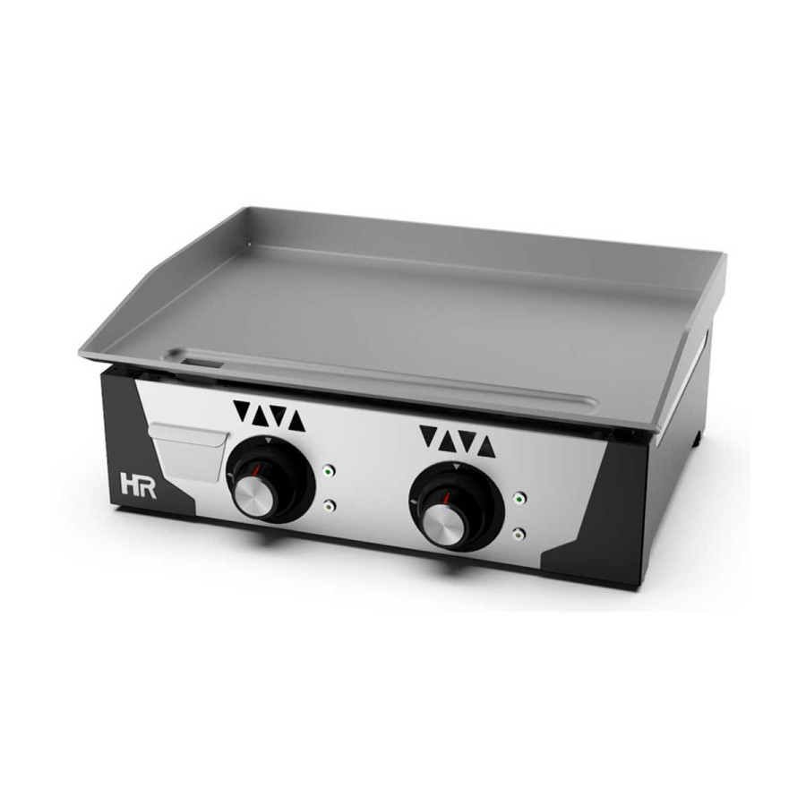 Plancha Eléctrica de Acero Laminado Fainca HR PLCE6100 | 2 Zonas de Calor | Espesor 6 mm | 4 kW | 230V | 600x470x230 mm