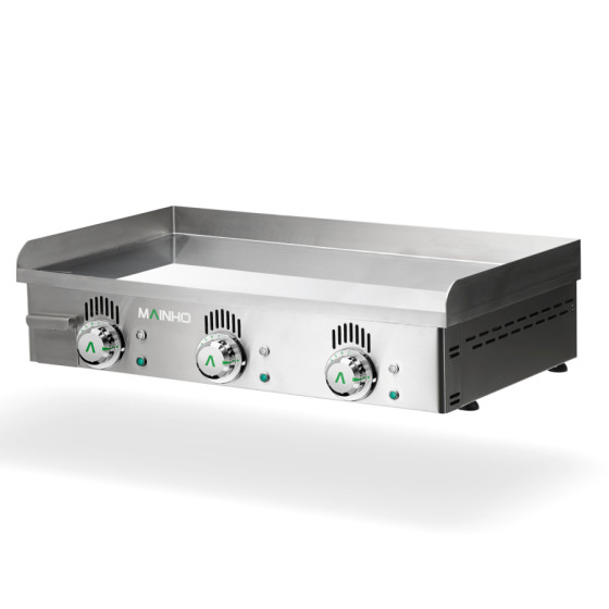 Plancha profesional eléctrica NCEM-80N de acero inoxidable con placa lisa