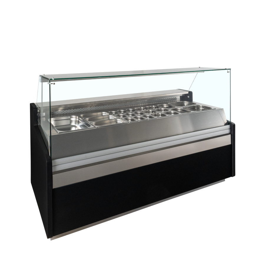 Vitrina Mostrador Refrigerada TEFCOLD SPID200 | Cristales Planos | Evaporación Ventilada | 5 x GN1/1 | 1985x960x1235 mm