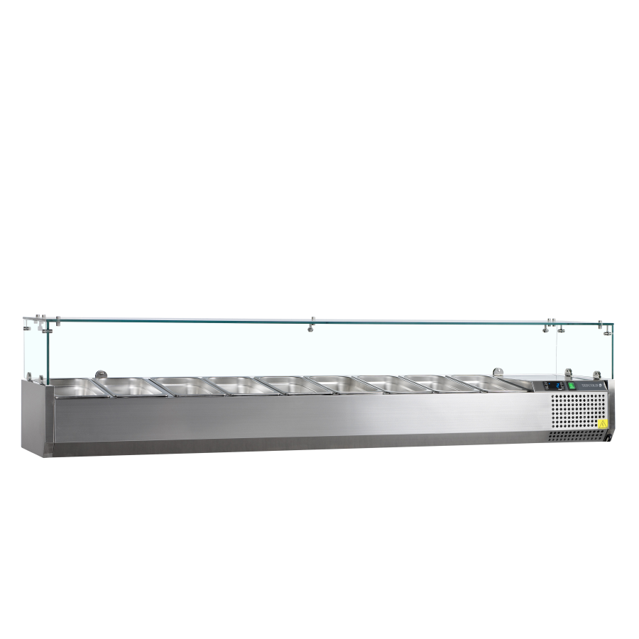 Vitrina de Ingredientes TEFCOLD VK33-200 | Sobre Encimera | 10 x GN1/4 | Acero Inoxidable SS304 | 2000x335x434 mm
